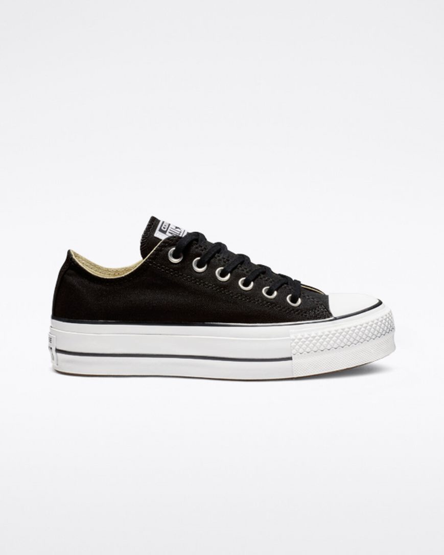 Topanky Na Platforme Converse Chuck Taylor All Star Lift Platene Nizke Damske Čierne Biele | SK MGEFW5